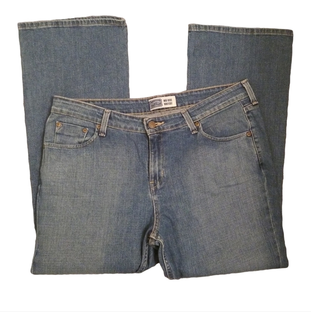 LEVI'S SIGNATURE Bootcut Jeans Plus 14 Short Waist 38 Inseam 28 Medium Wash - Picture 5 of 10